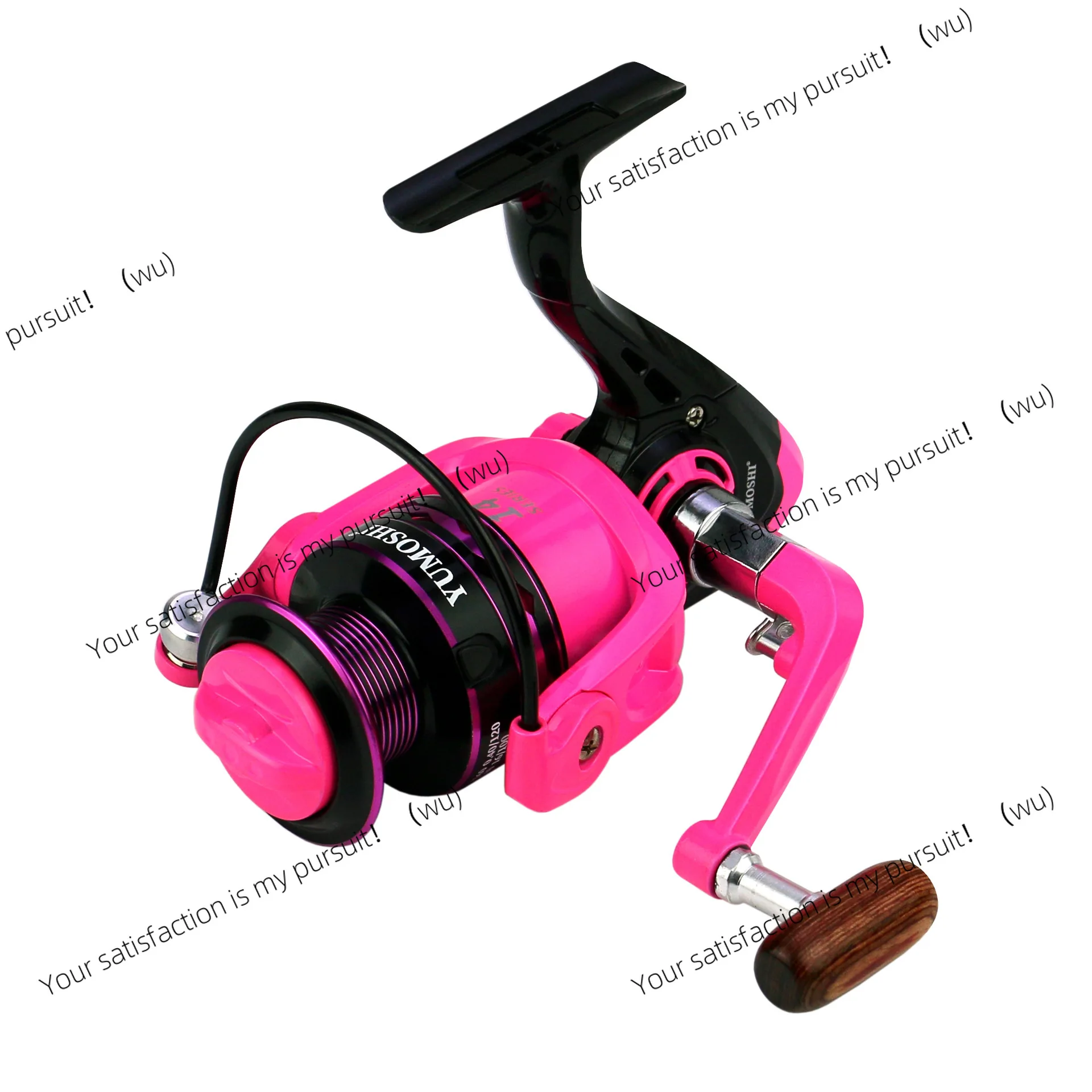 Spinning wheel Metal wire cup Fishing wheel Luya fish wheel Fishing Rock rod throwing long throw pink