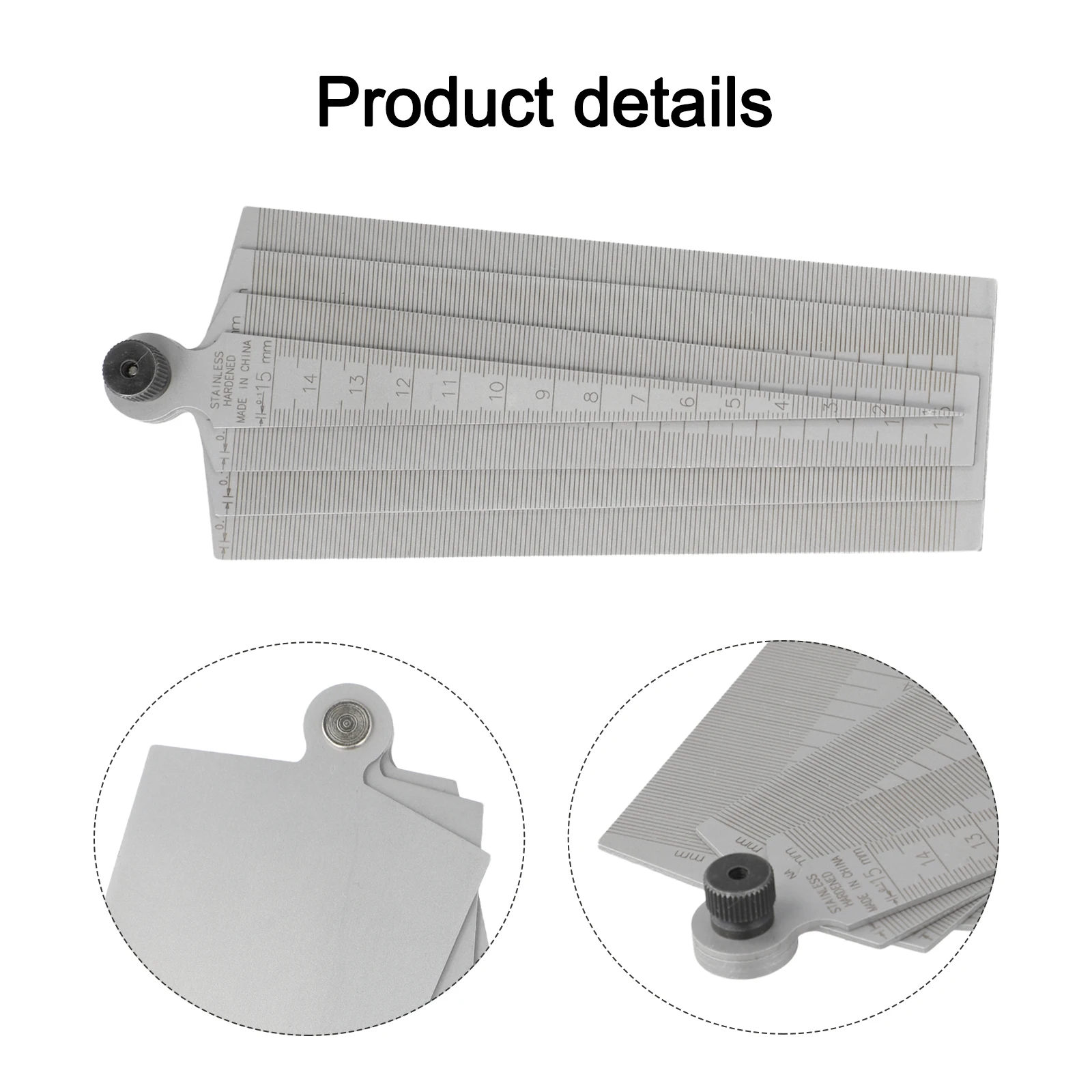 4pcs Stainless Steel 160mm Metric Taper Gauge with Aperture Scale for Precise Gap and Drill Hole Measurement Hand Tool Set