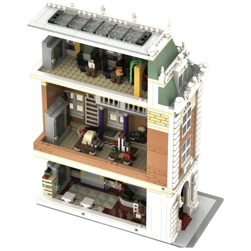 Modular Architecture School MOC Building Blocks 2295 Parts Grand City Campus Building Model DIY Brick Desktop Collectible
