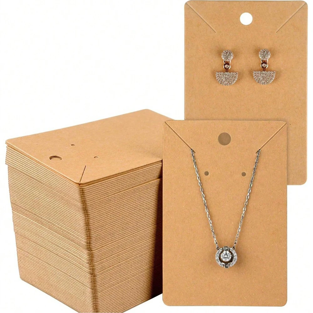 

50pcs Necklace Earrings Ear Studs Packaging Card Blank Jewelry Display Card Kraft Paper Card For Jewelry Packaging