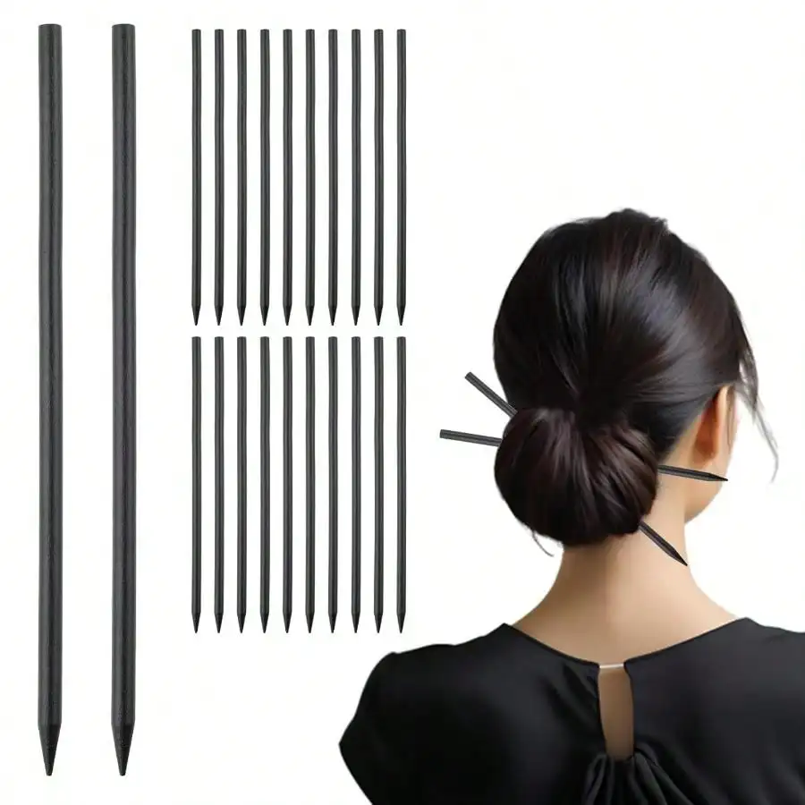 

22Pcs Hair Sticks Buns Black Hair Chopsticks Women Wood Chop Sticks Hairs Styling Long Chopsticks Women Hairs Accessories