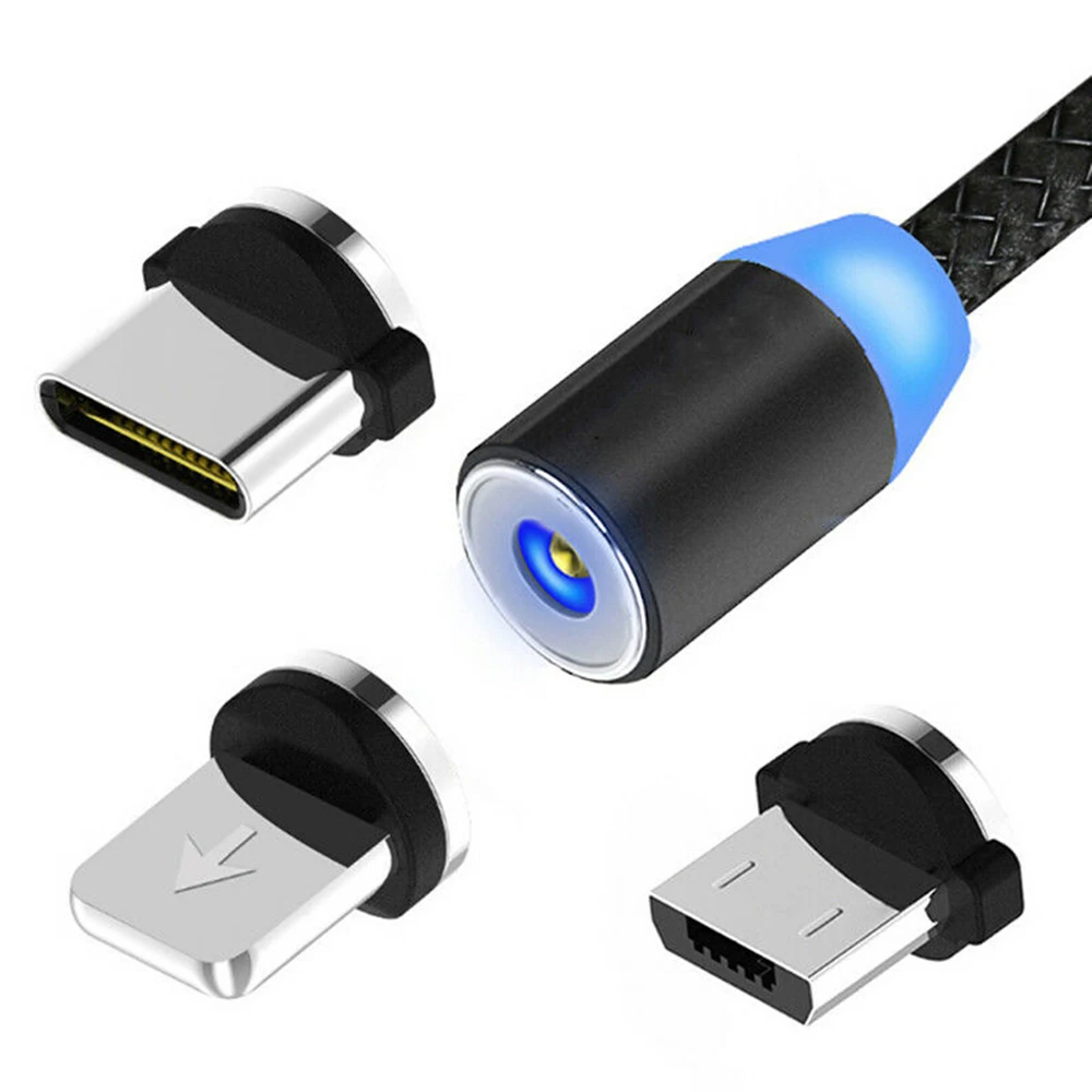 Punte Magnetiche Universali Per Cavo Magnetico Rotondo Micro USB Tipo C Magnete Parti Di Ricambio Adattatore Per Spina Antipolve