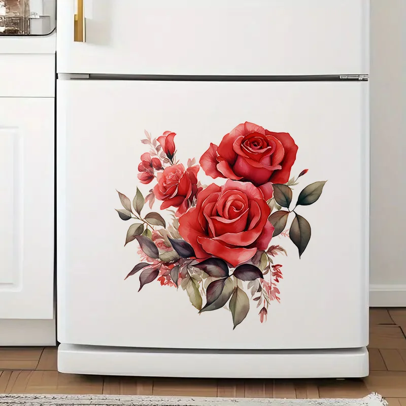 T2345# Beautiful Red Roses Stickers Decoration for Living Room, Wall, Bedroom