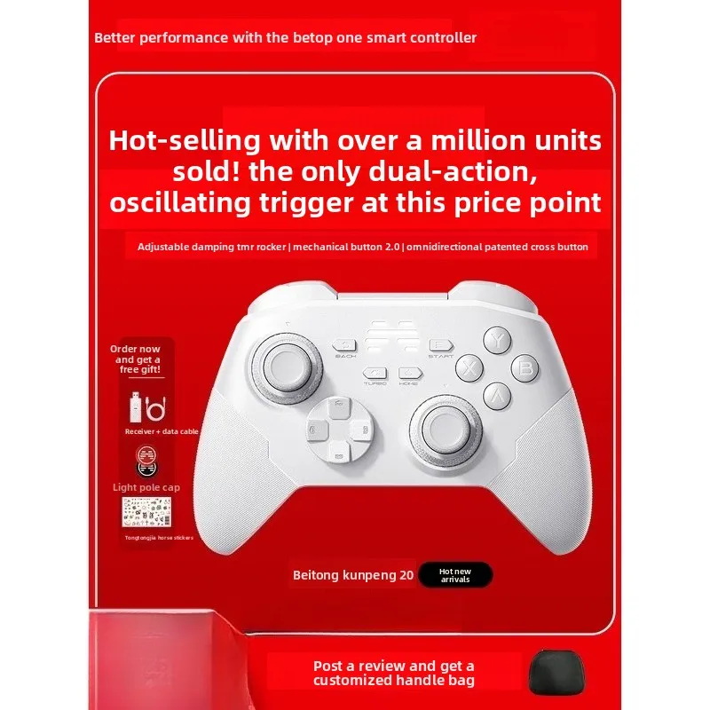 Control de Juego Inalámbrico Inteligente Betop Kunpeng 20, Compatible con PC, Switch 2, iPad, Teléfono Móvil, Xbox, iOS y Steam