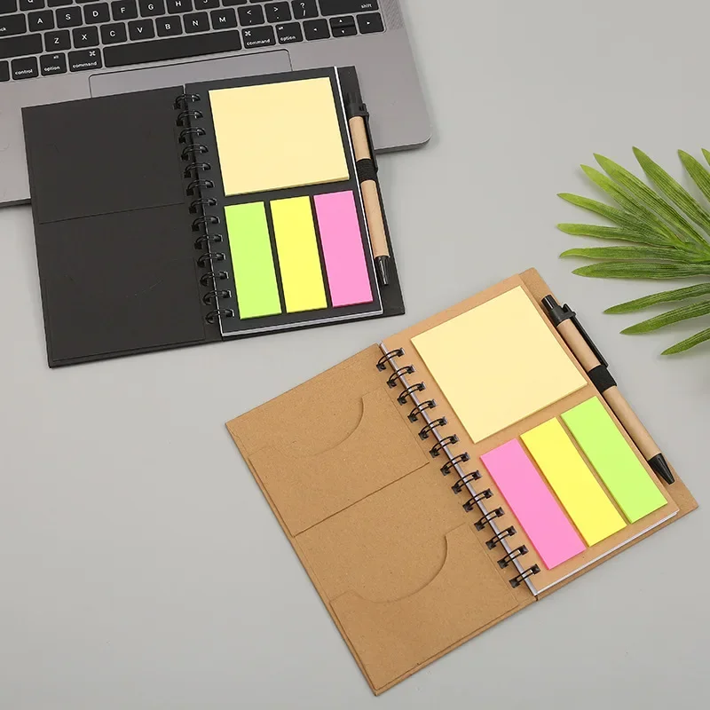 Kraft Black Paper Cover Memo Pad Sticky Notes Stationery Sticker Planner Stickers Notepads Office School Supplies