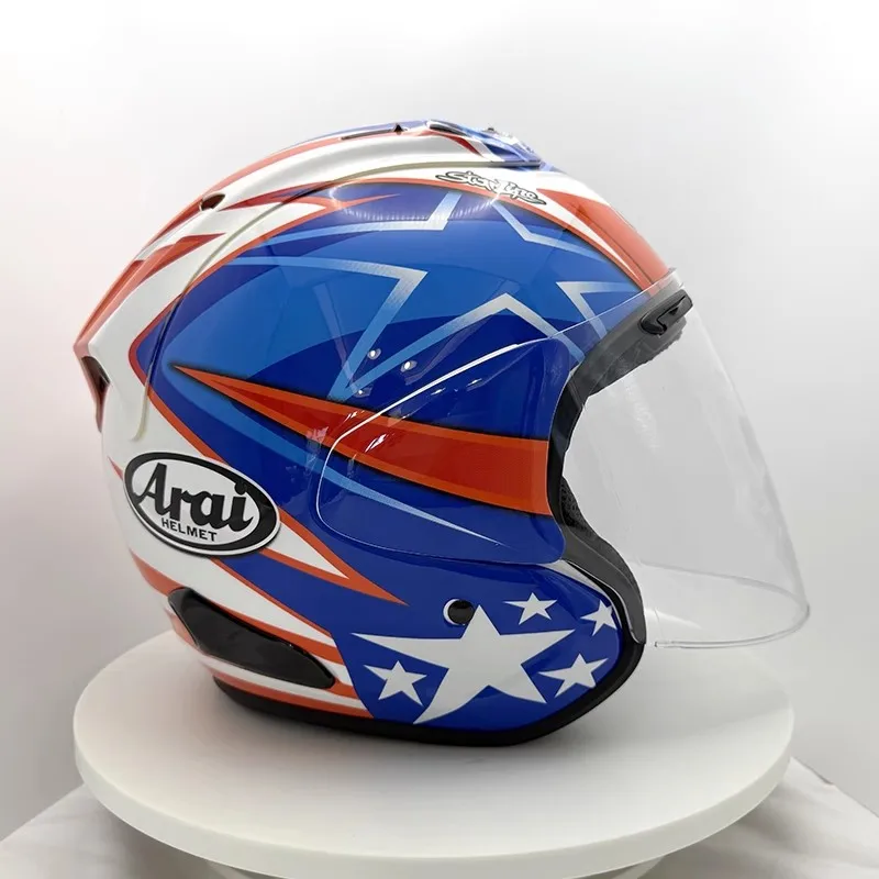 

VZ-RAM High Quality ABS Classic 3/4 Open Face Helmet,For Harley Motorcycle And Cruise Motorcycle Protection Helmets,Bright Black