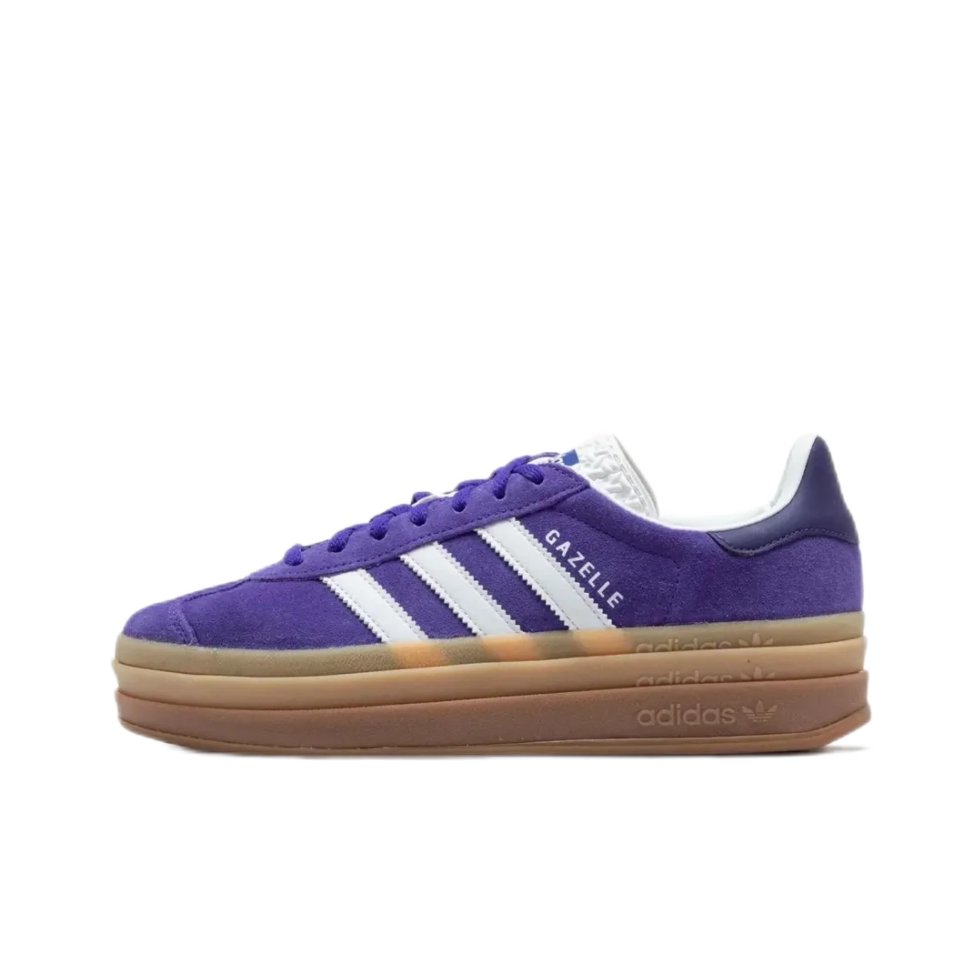 adidas originals GAZELLE BOLD Shock absorption wear-resistant low-top board shoes women's purple and white