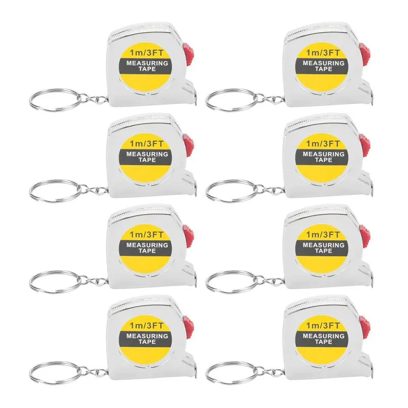 AS63-50 Pcs Keychain Tape Measure Tape Measure Functional Pocket Tape Measure Small Tape Measure Retractable For Adult Kids
