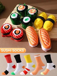 5 paia di modelli personalizzati di sushi alla moda, unici e interessanti, calzini regalo da uomo e da donna adatti a tutte le stagioni