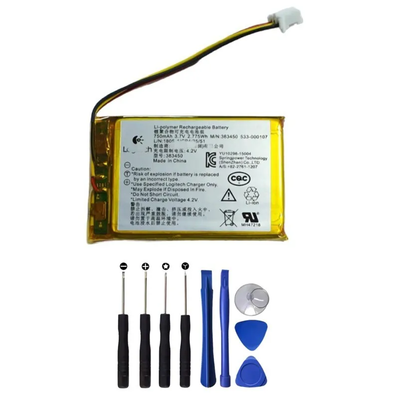 

Genuine product 533-000107 750mAh 2.775Wh Battery For Logitech S100 S00149 Far East 383450