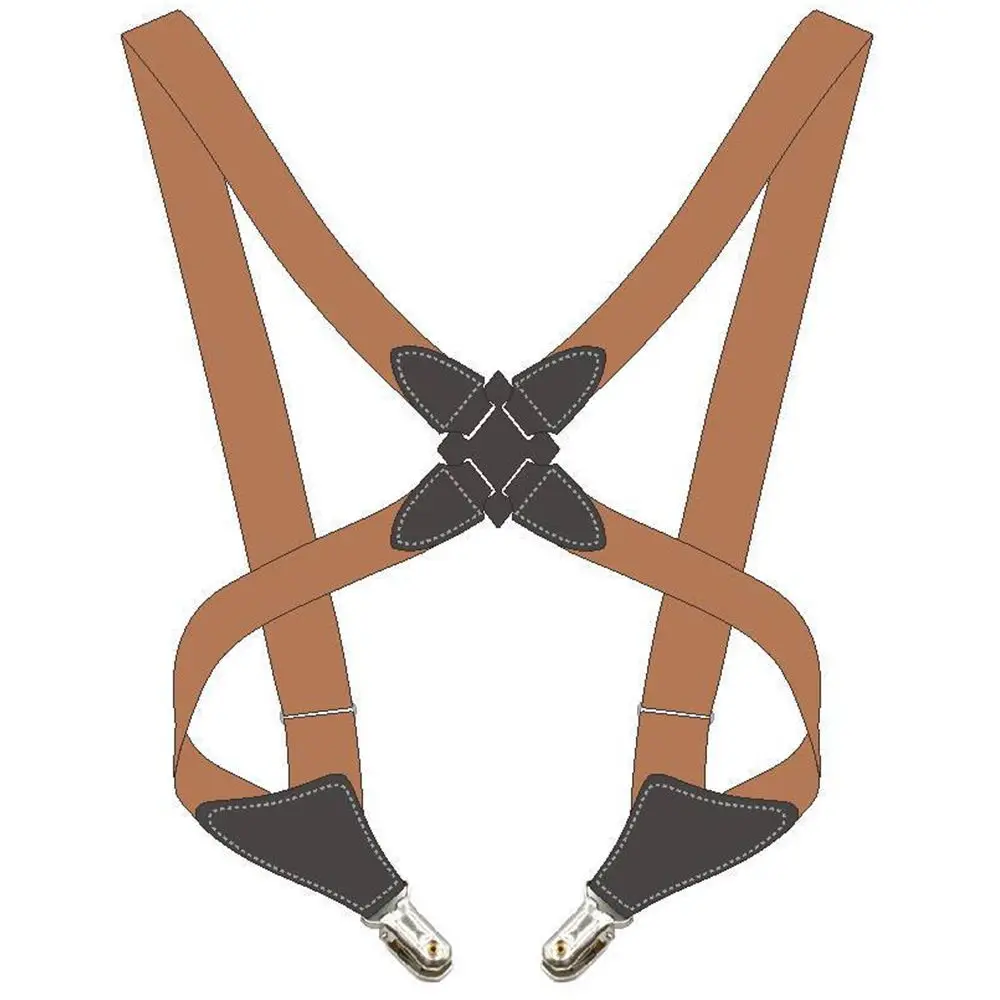 Clip Shoulder Strap Trousers Braces X Back Shirt Clip Hanging Pants Clip Men's Suspenders Clips Elastic Belt Adjustable Braces