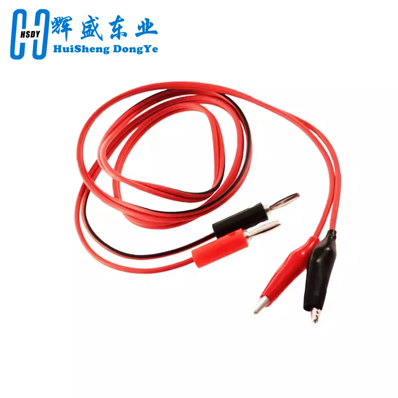 4MM Dual Alligator Clip to Banana Connector Oscilloscope Test Probe Cable 1M 3FT Red Black