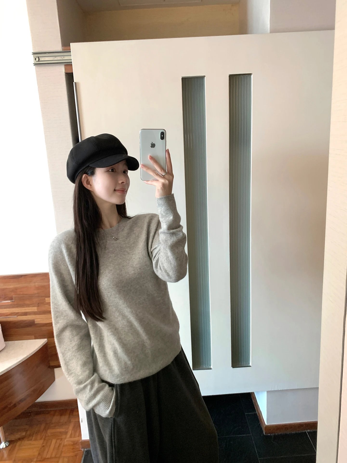 

Повседневный вязаный свитер свободного кроя из кашемира с круглым вырезом, простой, на каждый день, женский, бренд Byeleone, коллекция Зима 2025