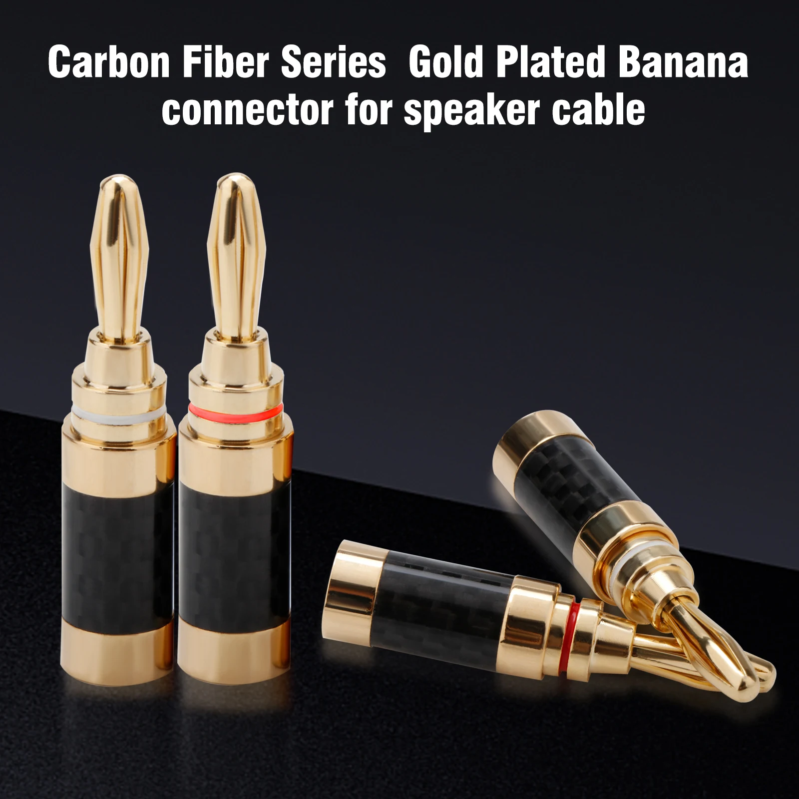 

Carbon Fiber gold plating Banana Plug Speaker Connector Rhodium Plated Banana Plugs Acoustics Terminals Audio Video Speaker