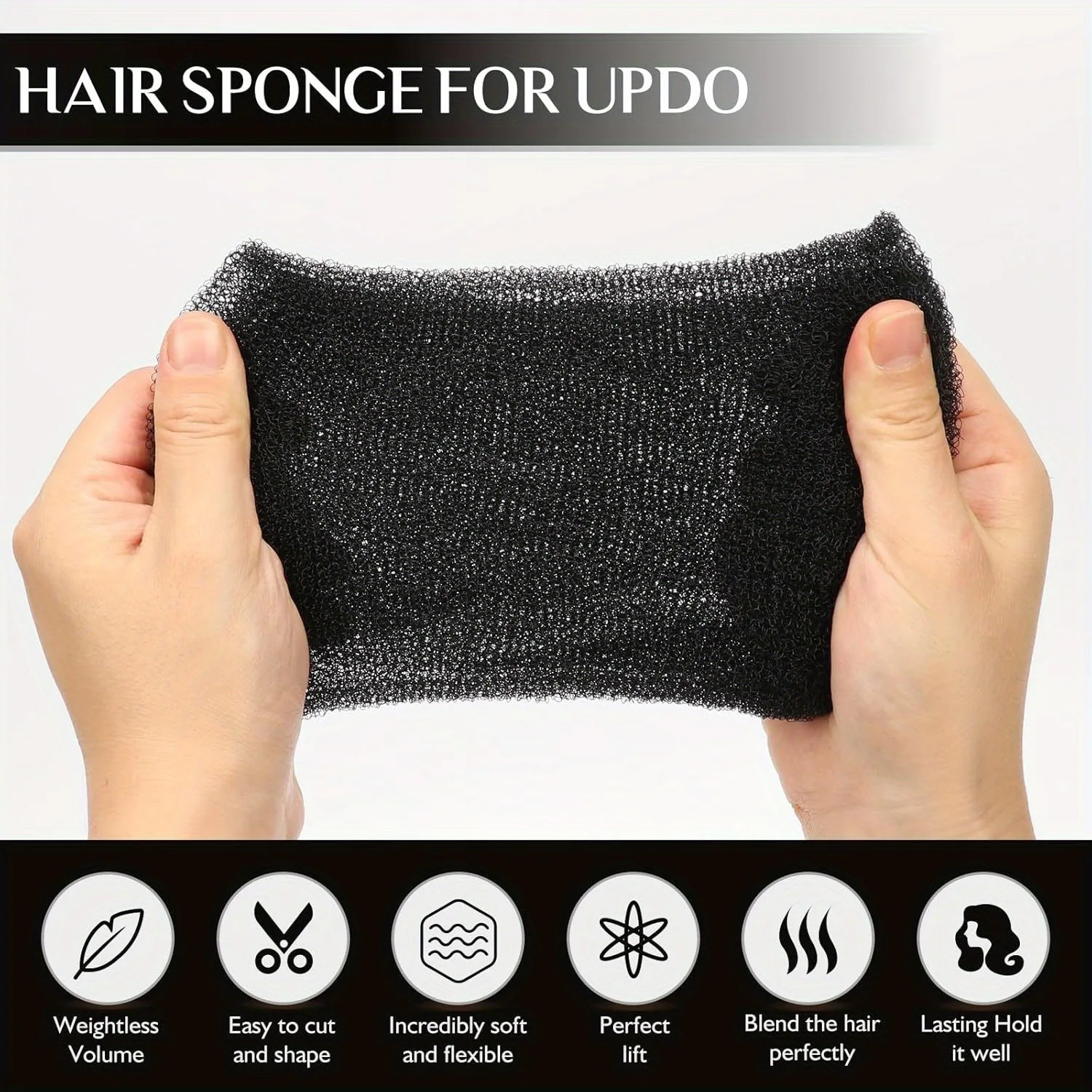 Inkrementeller Haarvolumen-Schwamm Unsichtbarer Volumen-Verstärker Haarstyling-Schwamm mit U-förmiger Haarklammer Weiches Schaumstoff-Polsterwerkzeug – Detail 4
