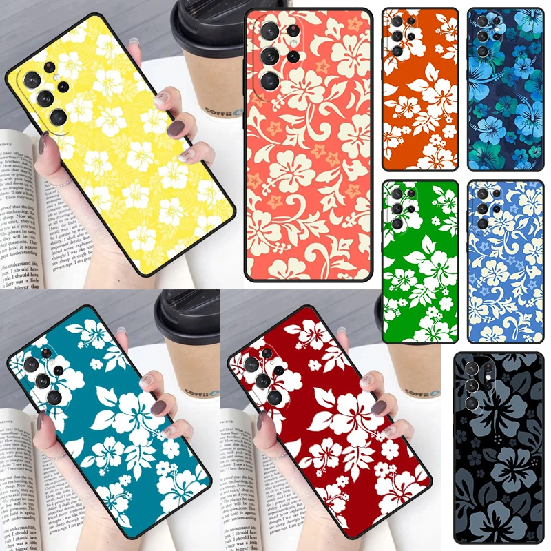 Hibiscus Flower Tropical Hawaiian Cover For Samsung Galaxy S23 Ultra S22 S20 S21 FE S8 S9 S10 Plus Note 10 20 Ultra phone Case