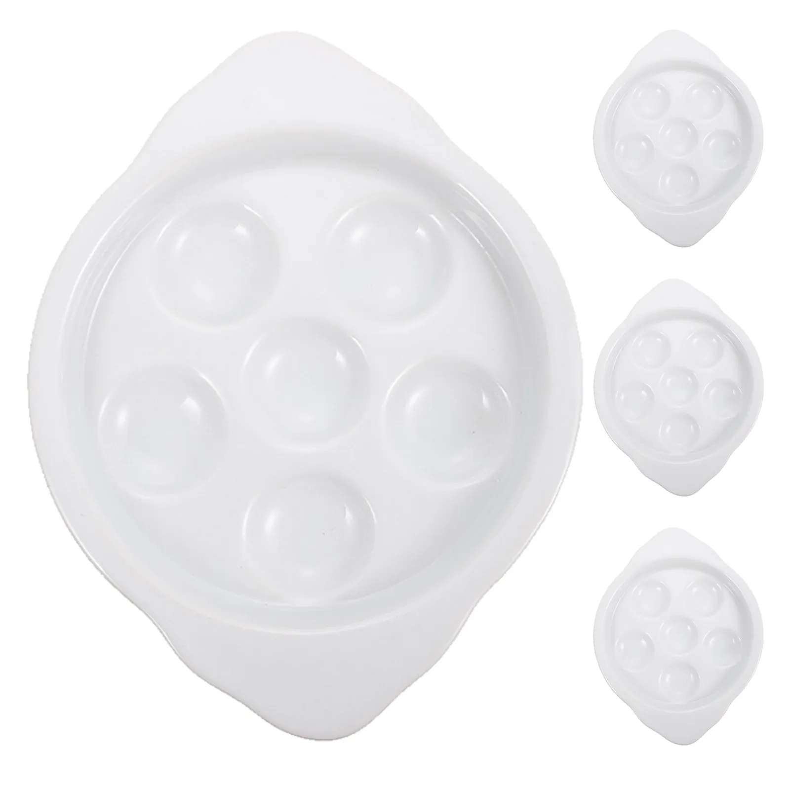 4pcs Ceramic Escargot Baking Plates 7 Inch with Mushroom Handle – Oven-Safe Snail Dish for Seafood Serving