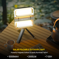 Solar 5000mAh LED Camping Lantern - Waterproof & Portable for Tent/Outdoor Use, Emergency Backup Light (Hanging/Docking Design)