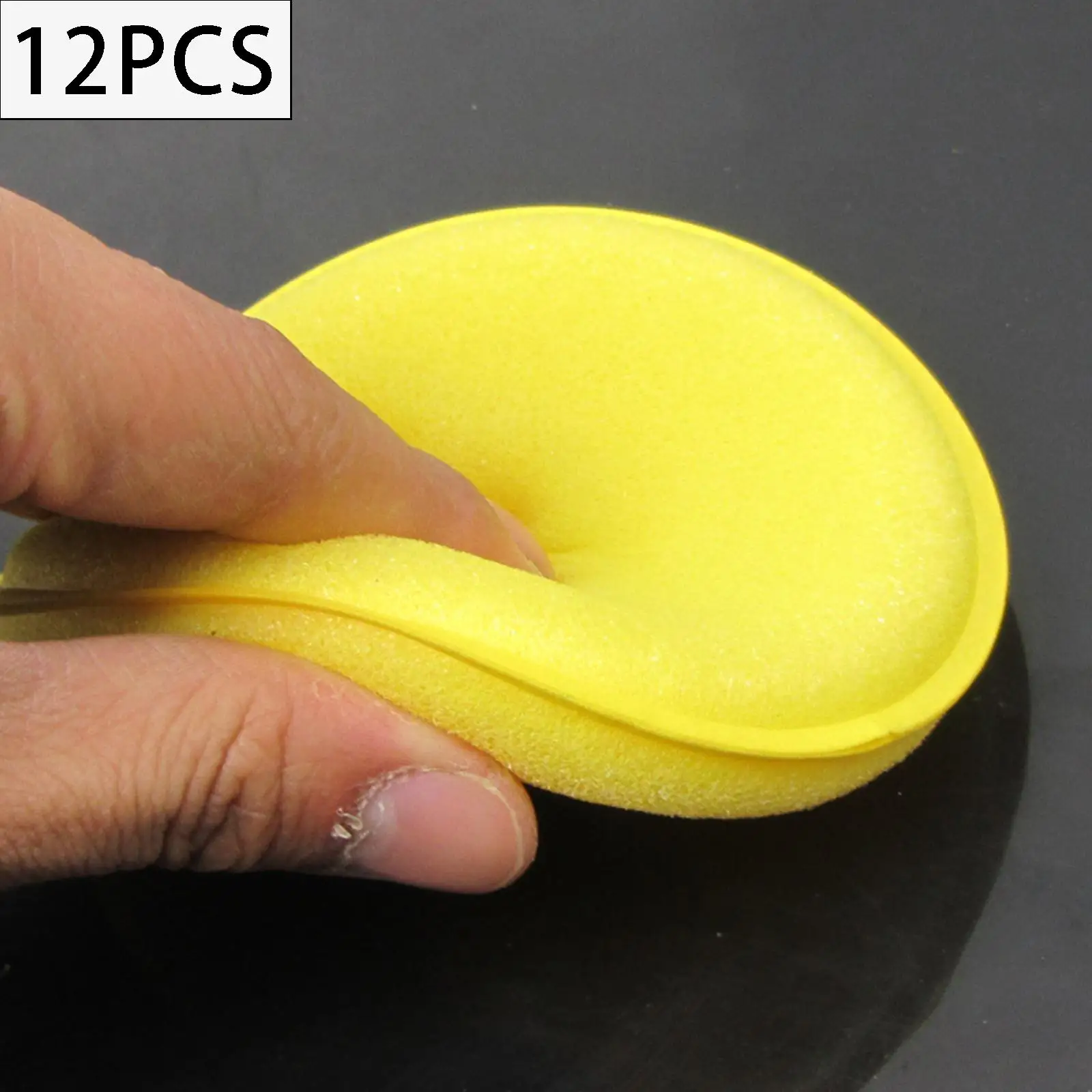 12x 100mm Car Polishing Pads Multifunctional Pressed Edge Wax Applicator Foam Sponge Buffing Kits for Automobiles Yachts