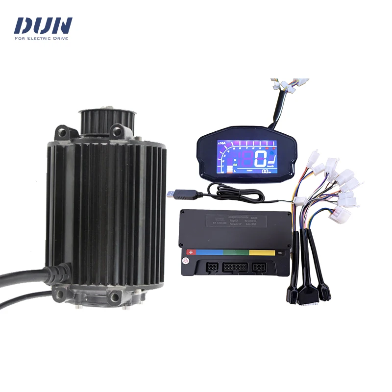 1000W 48-72v qs90 PMSM 72V 55KMH Mid-Drive Motor with EM50s Controller and DKD Display Speedometer Kits