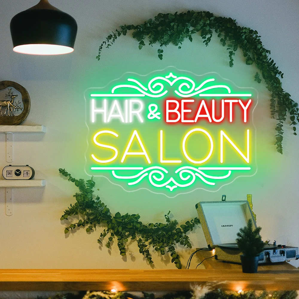 

Hair Beauty Salon Neon Sign Led Baber Signage LED Neon Open Store Window Shop Business Display Grand Opening Gift