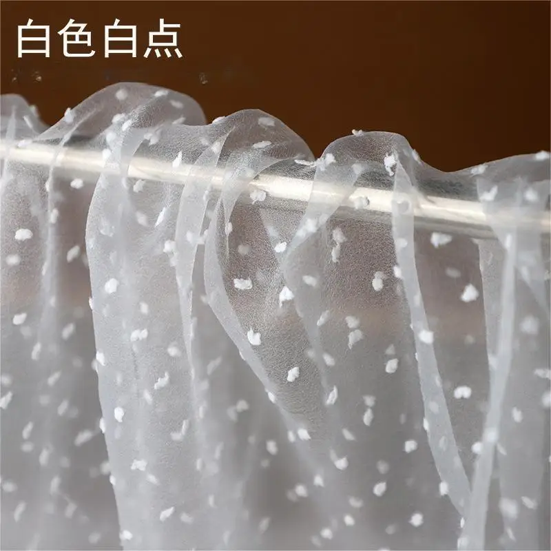 Bubble flocking dots organza tulle transparent yarn for children woman clothing wedding dress fashion decoration fabric