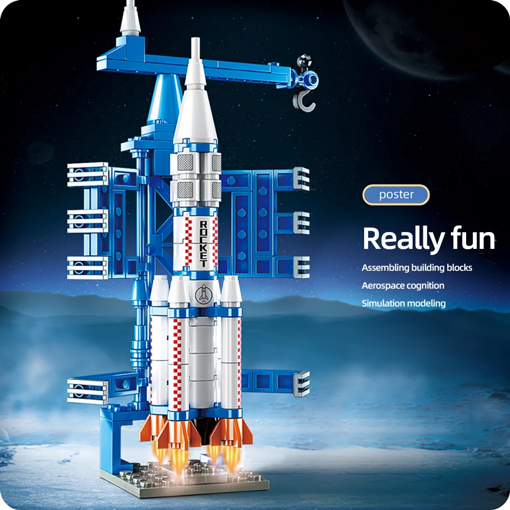 133pcs Space Exploration Rocket Building Toy and Control Tower Construction Kit, The Best Space Toy Gift for Boys and Adults