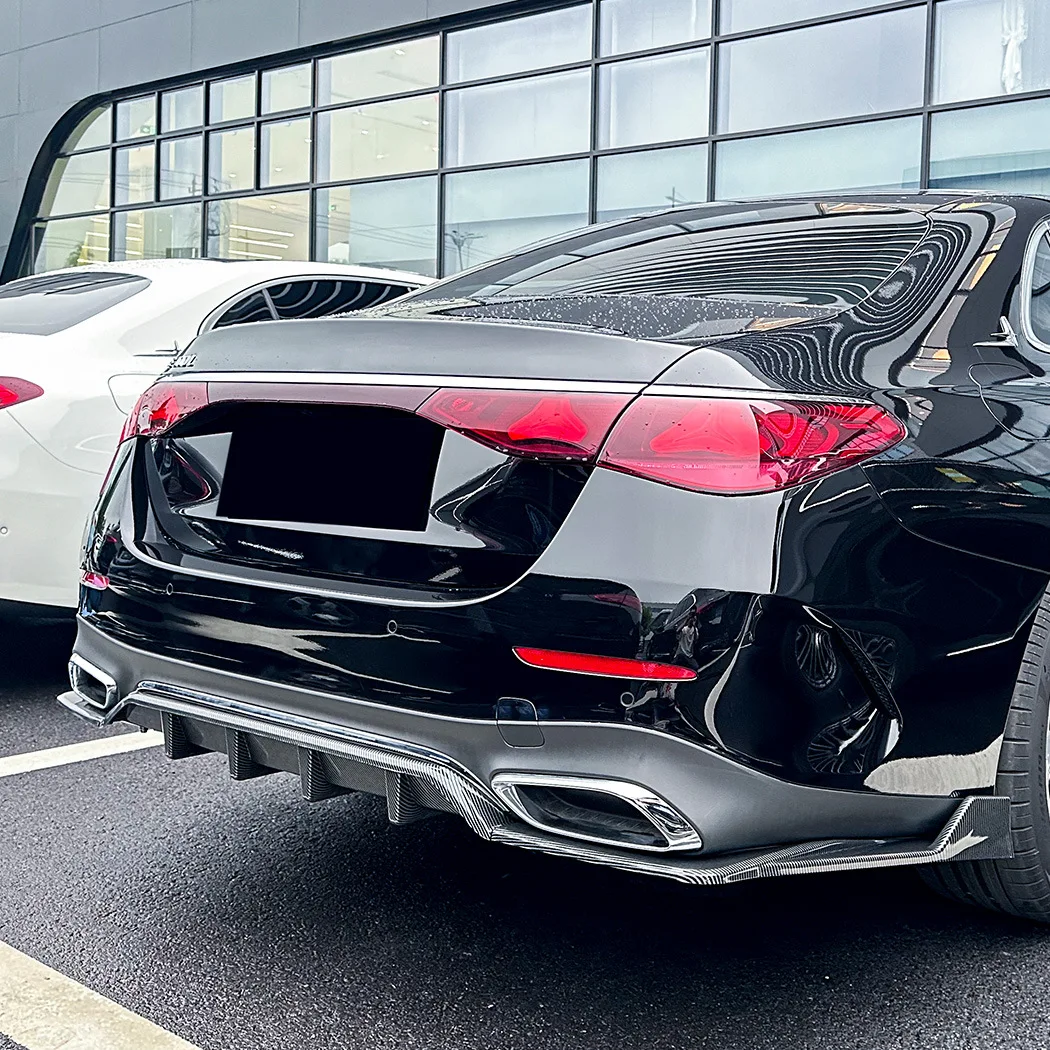 

For Mercedes-Benz E-Class W214 S214 AMG 2024-2025 Rear Lip Spoiler Diffuser Wind Blade Sticker Gloss Black