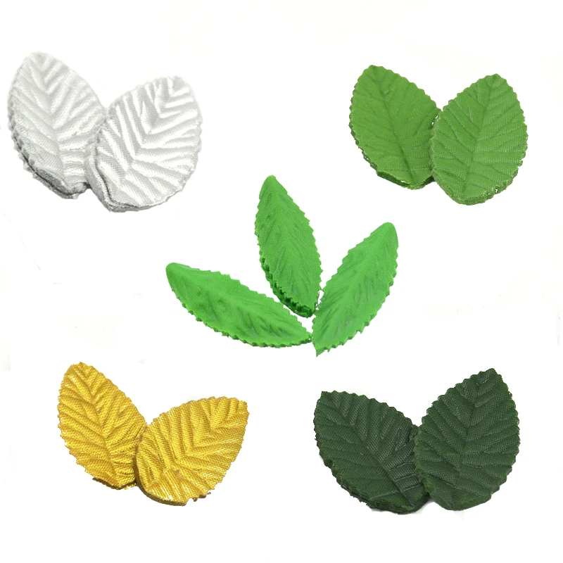100pcs 4-color Silk Green Leaf Artificial Flower Garland Rose Leaf Decoration Craft Fake Flower Wedding Decoration