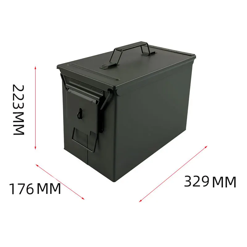 Large and thick storage box Metal hardware tools Storage box Car tool box Portable ammunition box Ammunition box explosion-proof