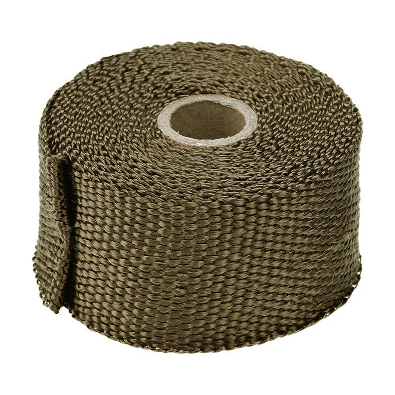 Pulverized Lava Rock Fiber Heat Shield Cloth Roll Motorcycle Exhaust Pipe Insulation Tape Titanium Color with Stainless Ties