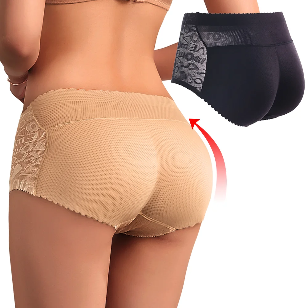 Damen-Po-Former-Slips mit Polsterung, Hüftpolster, Po-Lifter-Unterwäsche, Shapewear, Push-Up-Slips, mittelhohe Slips