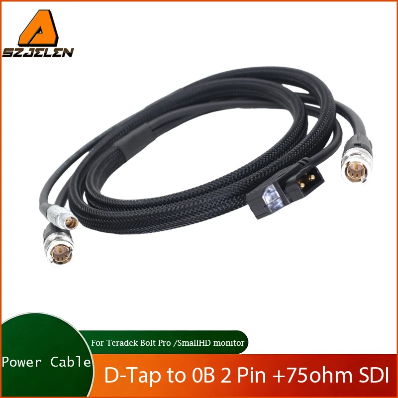 New D-Tap to 0B 2pin Cable for Teradek Bolt Pro 1000/3000ft power cable and SDI camera monitor SDI line, BNC plug to BNC plug