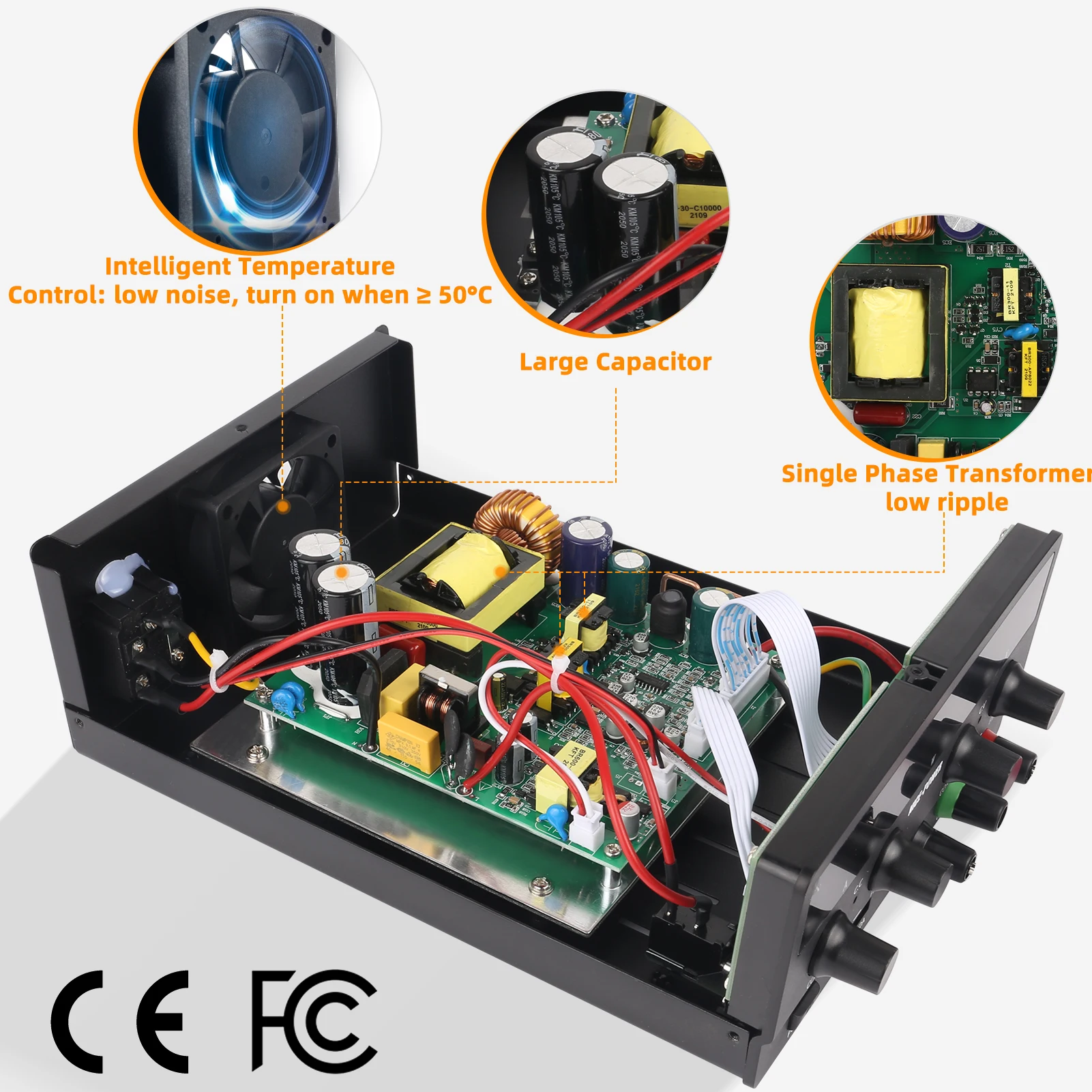 Imagem -06 - Nice-power Sps-h3010 Preto 30v 10a Cabo Cabo Conector Jack Carregador Adaptador Plug Tensão Variável Ajustável dc Fonte de Alimentação