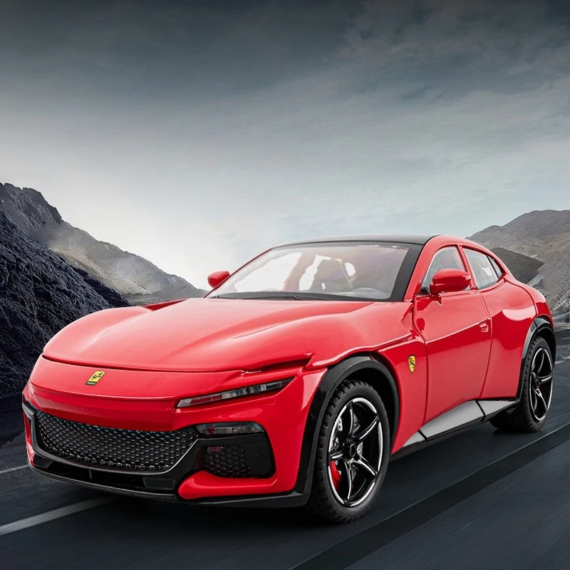 

1: 22 pull FVU simulation alloy sports car model with sound and light feedback, multi door toy car ornament, children's gift
