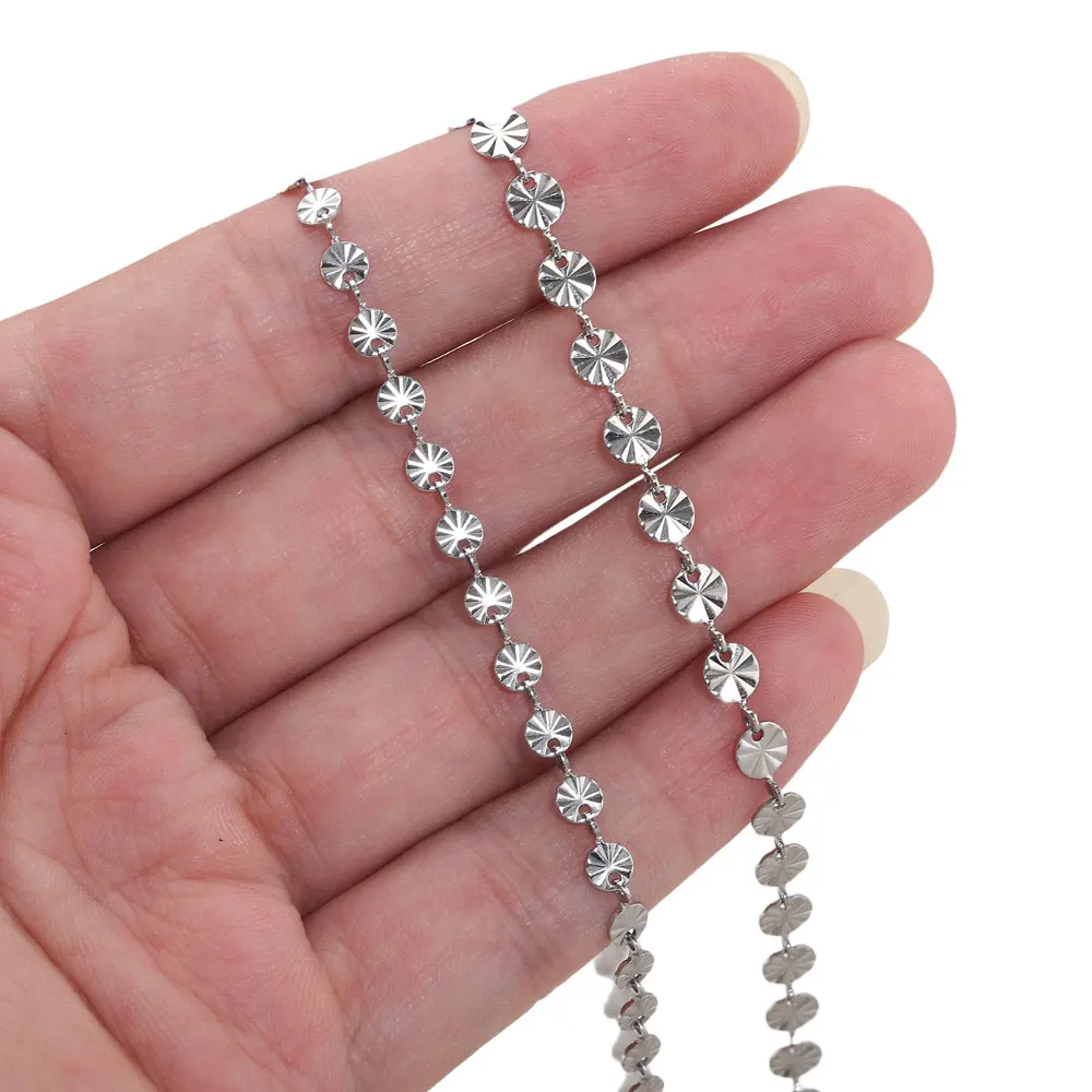 1 Meter Edelstahl-Prägekette für Schmuckherstellung, DIY-Armband, Halskette, Gliederketten, Schmuck, handgefertigte Zubehörteile, Großpackung – Detail 5