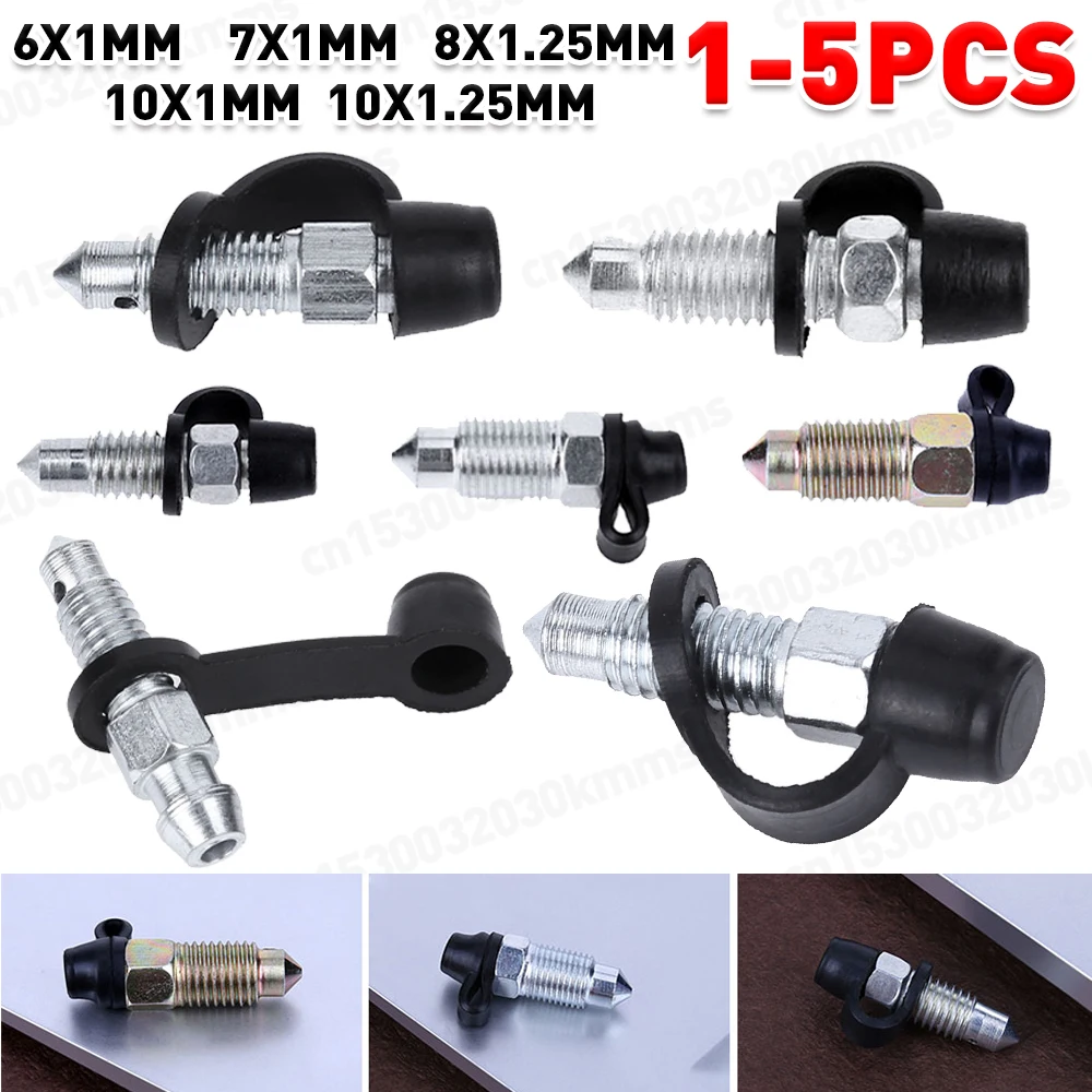 1-5PCS Car Motorcycle Brake Caliper Bleed Screw Nipple Portable Auto Brake Caliper Bleed Exhaust Screw Nipple Easy Operation