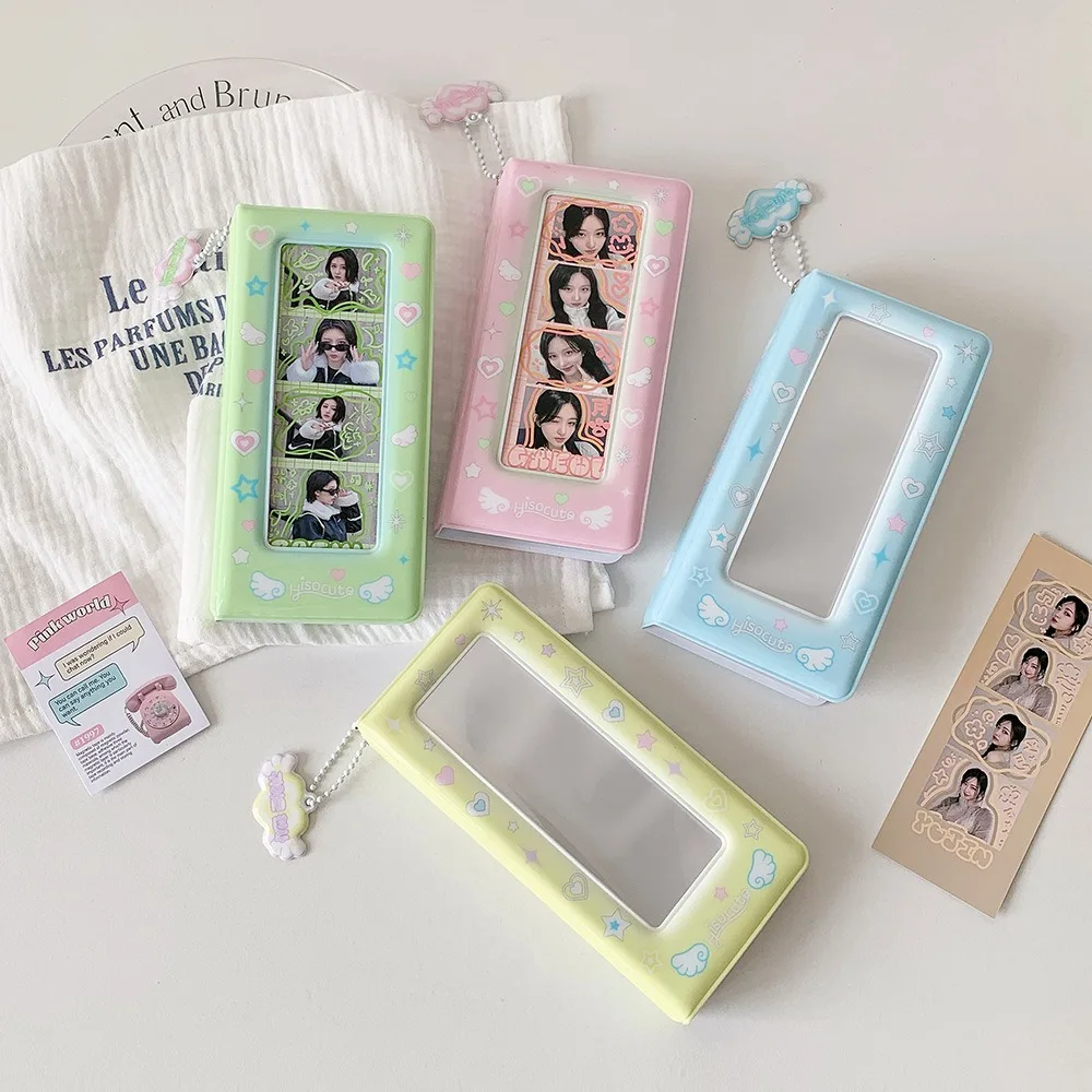 Love Heart Korean Photocard Holder PVC Card Cover Keychain Pendant Idol Card Display Protector Idol Photo Card Picture