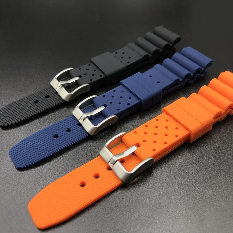 Universal Waterproof Watchband for Seiko Silicone Wristband for Citizen 20mm Diving Watch Strap Rubber Belt Bracelet Accessories