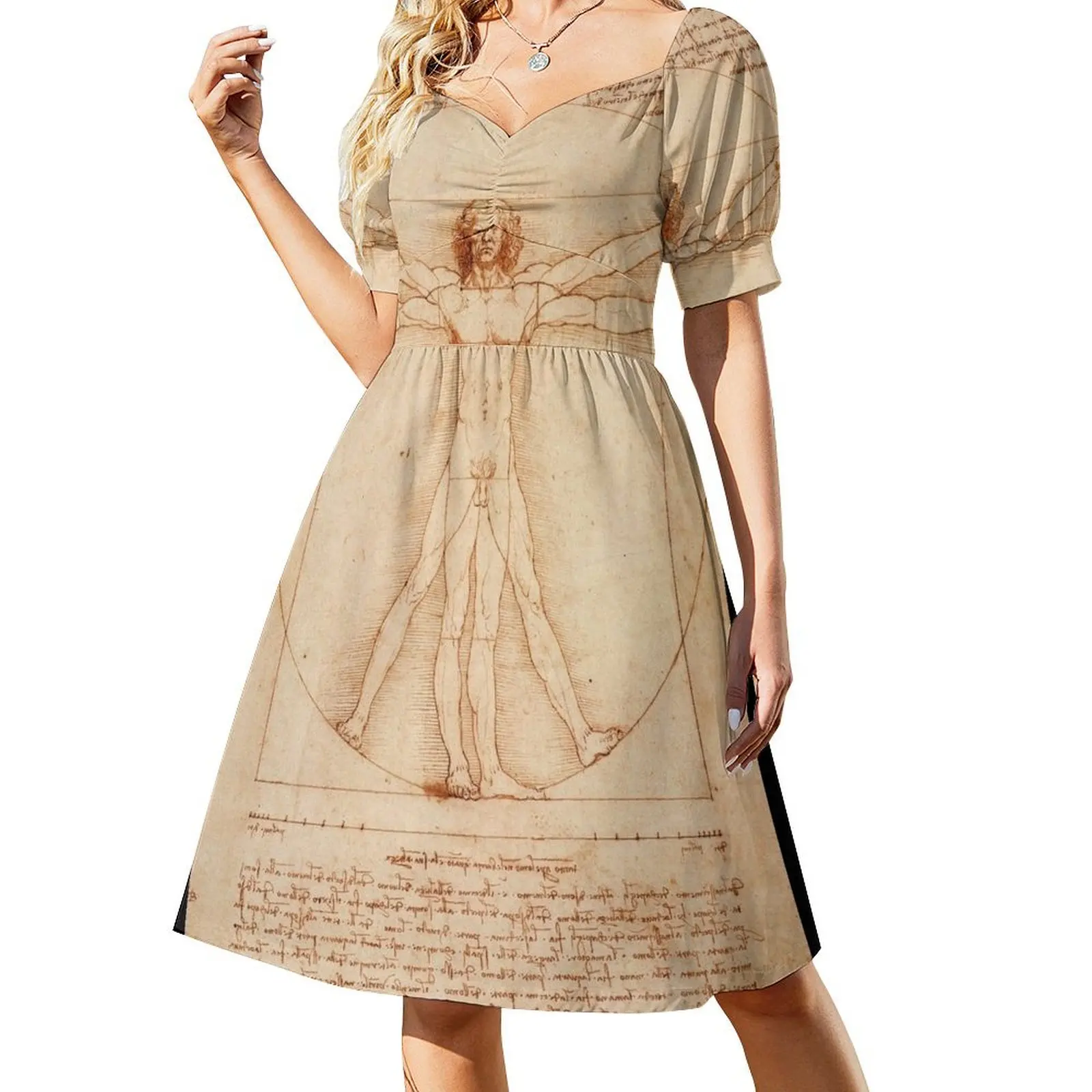 

Vitruvian Man, Leonardo da Vinci Short-Sleeved Dress Elegant gown dress clothing women summer 2025