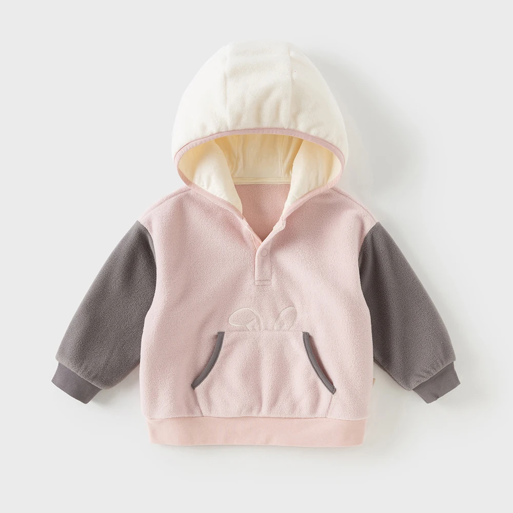 Dave Bella Boys Girls Long Sleeve Polar Fleece Pullover Sweatshirt Children Thicken Hoodie Coat Autumn Spring Clothing DB3253261