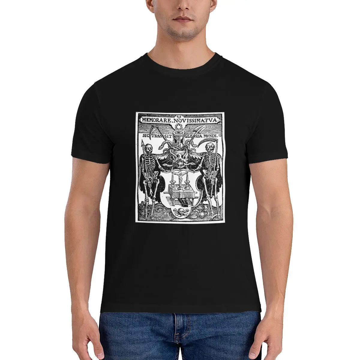 Memento Mori Danse Macabre Dance Of Death Occult Skull Gothic Remember T-shirt Tee Shirt Daily Streetwear