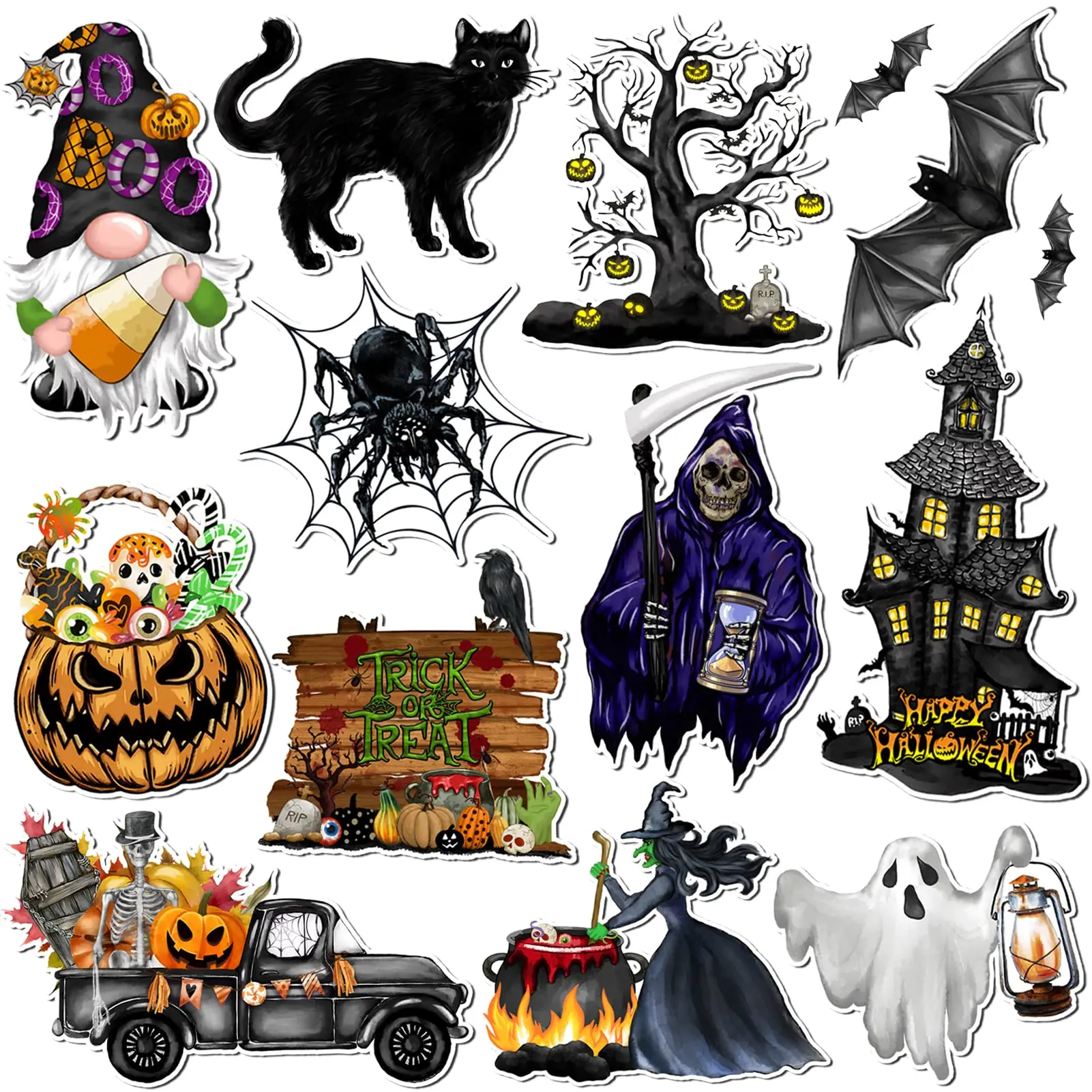 

Halloween Magnet Decorations 12Pcs, Refrigerator Car Locker Garage Door Magnetic Stickers Fridge Magnet Decals Waterproof Hallow