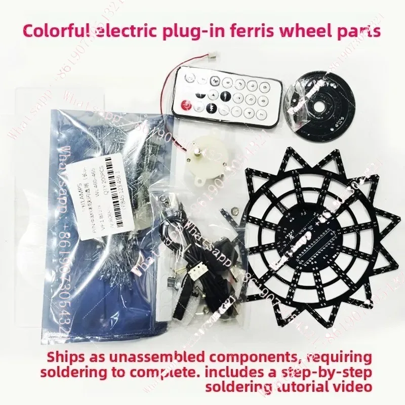 

Colorful and Cool Animation LED Electric Rotating Ferris Wheel DIY Kit, Electronic Components DIY Welding Production Parts
