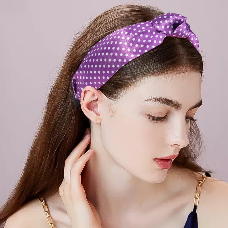 10/1pc Fashionable Dot Print Twisted Headbands For Women Sweet Hair Hoop Pressed Party headband Head Wears Hair Clip Accessories