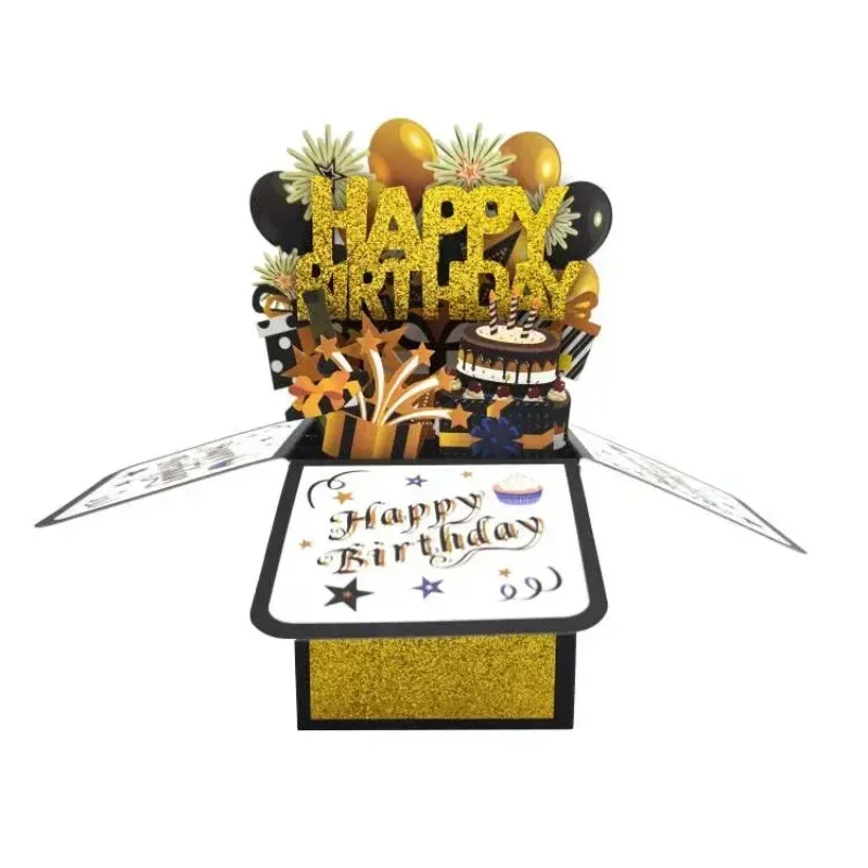 3D Happy Birthday Card Surprise Card Business Children's Gift Wife Husband Birthday Gift Festival Party Supplies Card 2024