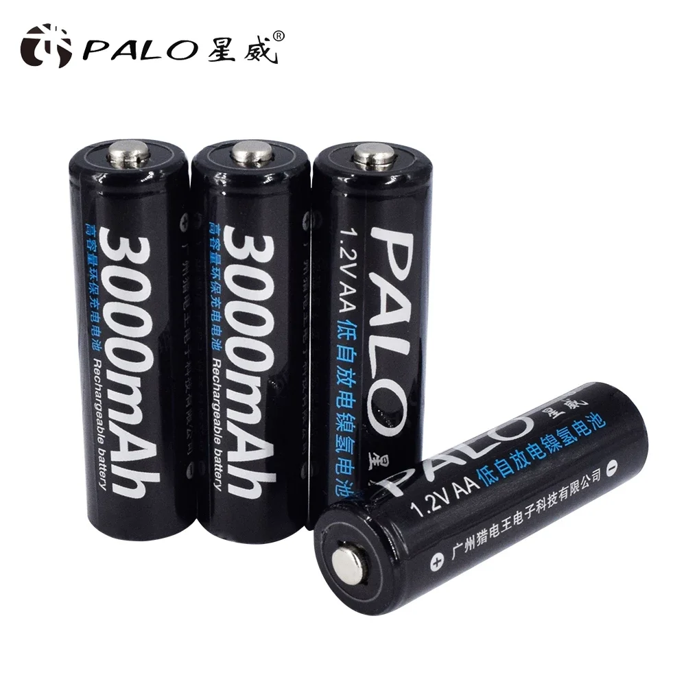 AA AAA 1.2V Rechargeable Battery 3000mAh Rechargeable AA Ni-MH Battery 3A AAA Rechargeable Batteries+4 Slots LCD Smart Charger