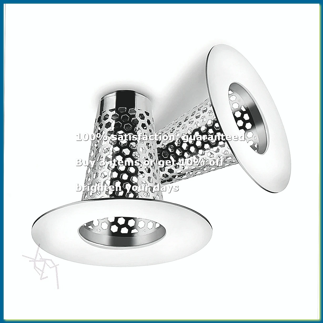 Bathroom Sink Drain Strainers,Small Conical Premium Stainless Steel Porous Hair Catcher, Drainer FilterA09G