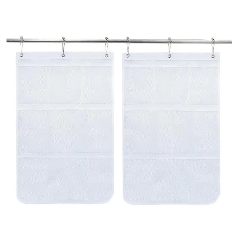 

Mesh Shower Wall Bag Wall Hanger Storage Pockets For Bath Space Saving Toiletry Accessories Organization Solution For Adults
