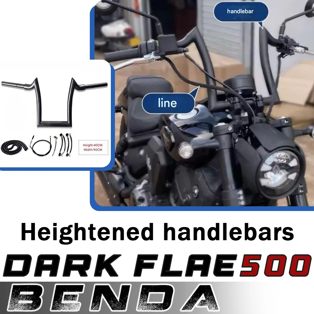 

Motorcycle Benda Black Flag 500 modified handlebars retro sheep horn handle heightened handle